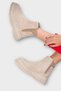 Suede Women's Boots with Side Elastic Beige - 7