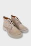 Nubuck Rubber High Sole Women's Boots Cream - 2