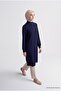Zipper Detailed Basic Tunic Navy Blue