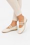 Double-Strapped Women's Ballerina Shoes Beige - 4
