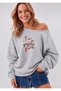 I'M Just Girl Printed Oversized Women's Boat Neck Sweatshirt