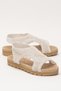 Open Front Knitted Patterned Elastic Women's Sandals White - 2