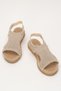 Open Front Knitted Patterned Elastic Women's Sandals Beige - 6