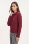Shirt Collar Cardigan 00104 Claret Red - 3