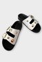 Double-Strapped Buckle Detailed Women's Slippers White - 2