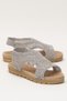 Open Front Knitted Patterned Elastic Women's Sandals Gray - 7