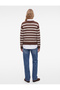 Long Sleeve Classic Collar Layered Striped Knitwear Sweater - 3