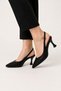 Glittery Heeled Women's Sandals (8cm) Black - 2