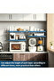 Metal Microwave Oven Rack Expandable Kitchen Utensils Tableware Storage,2 Tier Adjustable Microwave Oven Rack with 6 Hooks Chopping Block Frame Tool Holder Chopsticks Tube, White - 3