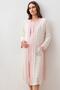 Long Sleeve Patterned Lycra Viscose Maternity Dressing Gown Nightgown Set - 3