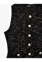 Slim Fit Crew Neck Sleeveless Buttoned Tweed Vest - 7