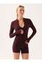 Motion Zippered Jacket with Snap Buttons, Burgundy
