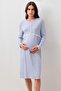 Long Sleeve Patterned Lycra Viscose Maternity Dressing Gown Nightgown Set - 7