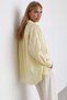 Women's Yellow Jacquard Oversize Woven Shirt Alc-X15629 - 4