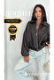 Women's Black Oversize Faux Leather Bomber Coat |   Belt Detailed Premium