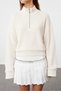 High Neck Half Zipper Ribbed Drop Shoulder Long Sleeve Oversize Knitwear Sweater Aw26Kz00052 - 2