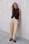 Women's Black Hidden Clasp Gold Button Detailed Crew Neck Sleeveless Knitwear Vest Alc-X15616 - 4