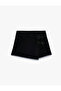 Floral Appliqué Detailed Pocketed Cotton Denim Short Skirt - 4
