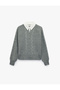 Regular Fit Long Sleeve Textured Shirt Collar Knit Sweater - 4