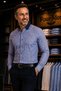 Long Sleeve Patterned Cotton Poplin Slim Fit Men's Shirt