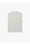 High Collar Regular Fit Viscose Fabric Basic Tank Top - 2