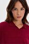 Women's Polo Collar Beaded Embroidered Lycra Blouse V.Çürüğü - 3