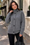 Gray Soft Knitted Button Detailed Knitwear Cardigan - 3