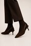 Banded Satin Pointed Toe Heeled Women's Sandals (5cm) Brown - 3