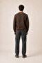 Respect Crew Neck Regular Fit Winter Sweatshirt Brown - 4