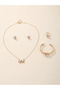 Girls Multi-Color Flower Charm Necklace, Bracelet, Ring and Earrings Set - 8