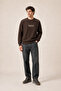 Respect Crew Neck Regular Fit Winter Sweatshirt Brown - 2