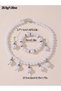 Girls White Pearl Necklace, Bracelet and Earrings Set - 5