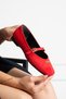 Eli̇na Skin and Suede Mix, Front Stitched, Gold Buckle Detail, Stylish and Comfortable Daily Ballet Flats - 2
