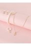 Girls White Clover Charm Necklace, Bracelet, Ring and Earrings Set