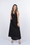 Women's Summer Black Aviana V-Neck Sleeveless Long Dress 50416