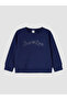 Lcw Kids Navy Blue Stoned Girls' Soft Touch Set - 3