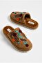 Women's Floral Embroidered Suede House Slippers Plush Non-Slip Sole Winter Comfortable Dowry Slippers - 3