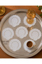 6 Pieces of Linen Fabric with Embroidery on the Bottom, Coffee Side Cocktail Napkins & Coaster Presentation Napkins - 3