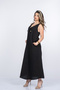 Women's Summer Black Aviana V-Neck Sleeveless Long Dress 50416 - 2