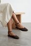 Zeis Bitter Brown Lace Detailed Women's Ballerinas - 3