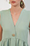 Women's Buttoned Zero Sleeve Blouse 1454 - Mint - 4