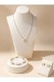 Girls White Butterfly Charm Necklace, Bracelet and Earrings Set - 7