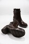Pink Zippered Women's Boots with Elastic Buckle Heels - 2