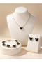 Girls Black Butterfly Charm Necklace, Bracelet and Earrings Set