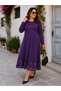 New Season Women's Skirt Tip Laser Cut Floral Large Size Midi Length Crepe Dress - 3