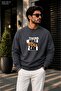 Men's Think While You Can Slogan Written Graphic Printed Cycling Round Neck Casual Sweatshirt