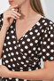 Women's Double-Breasted Collar Polka Dot Blouse 1577 - Brown - 5