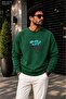 Men's Street Style Graffiti Typography Printed Cycling Round Neck Casual Sweatshirt