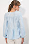 Women's Long Sleeve Textured Blouse 1588 - Blue - 5