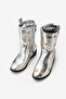 Gold Star Embroidered Girls' Silver Cowboy Boots - 4